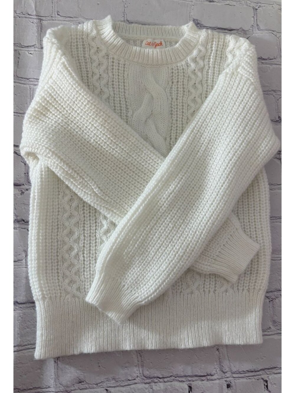 Cat & Jack Girl's Cable Knit Sweater - SIZE S (6/7)